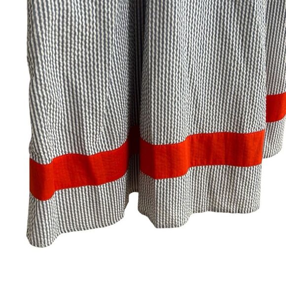 Jessica Simpson Striped Seersucker Sleeveless A Line Dress Gray White Red Size 2 - Picture 5 of 8